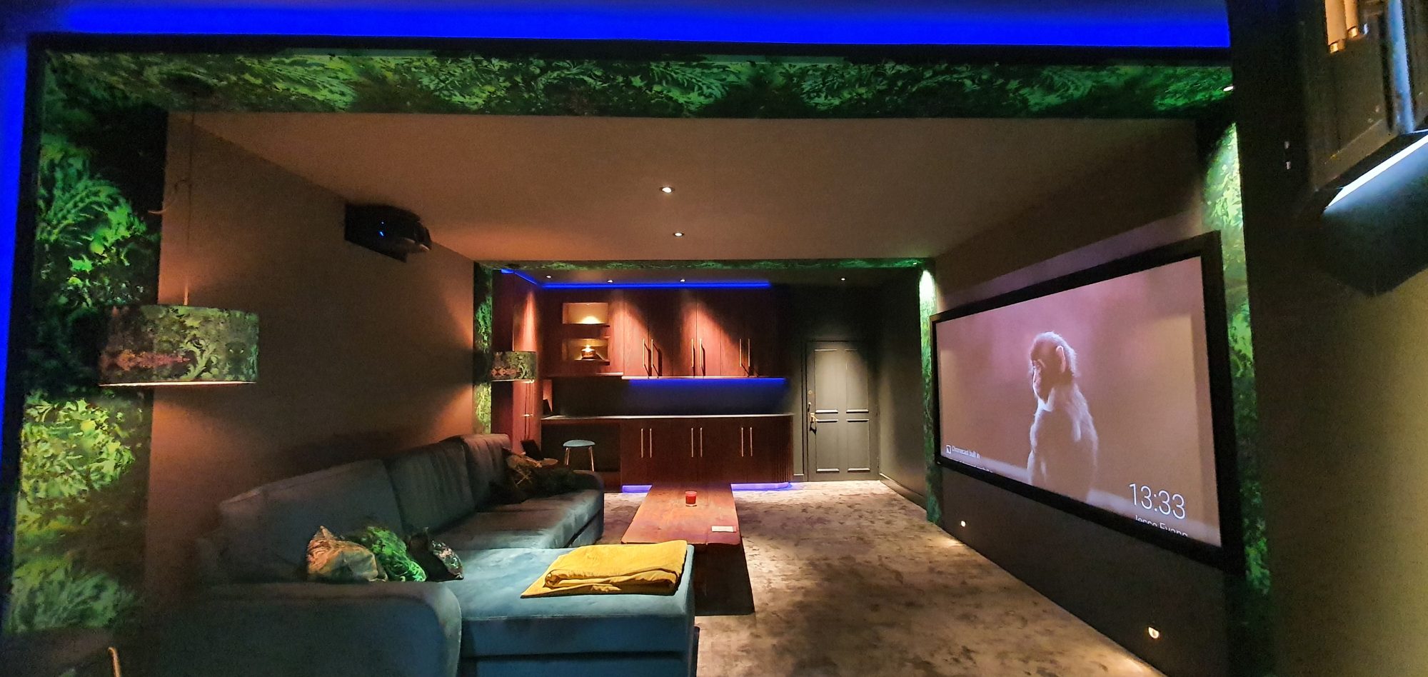 funky interior design for home cinema installation